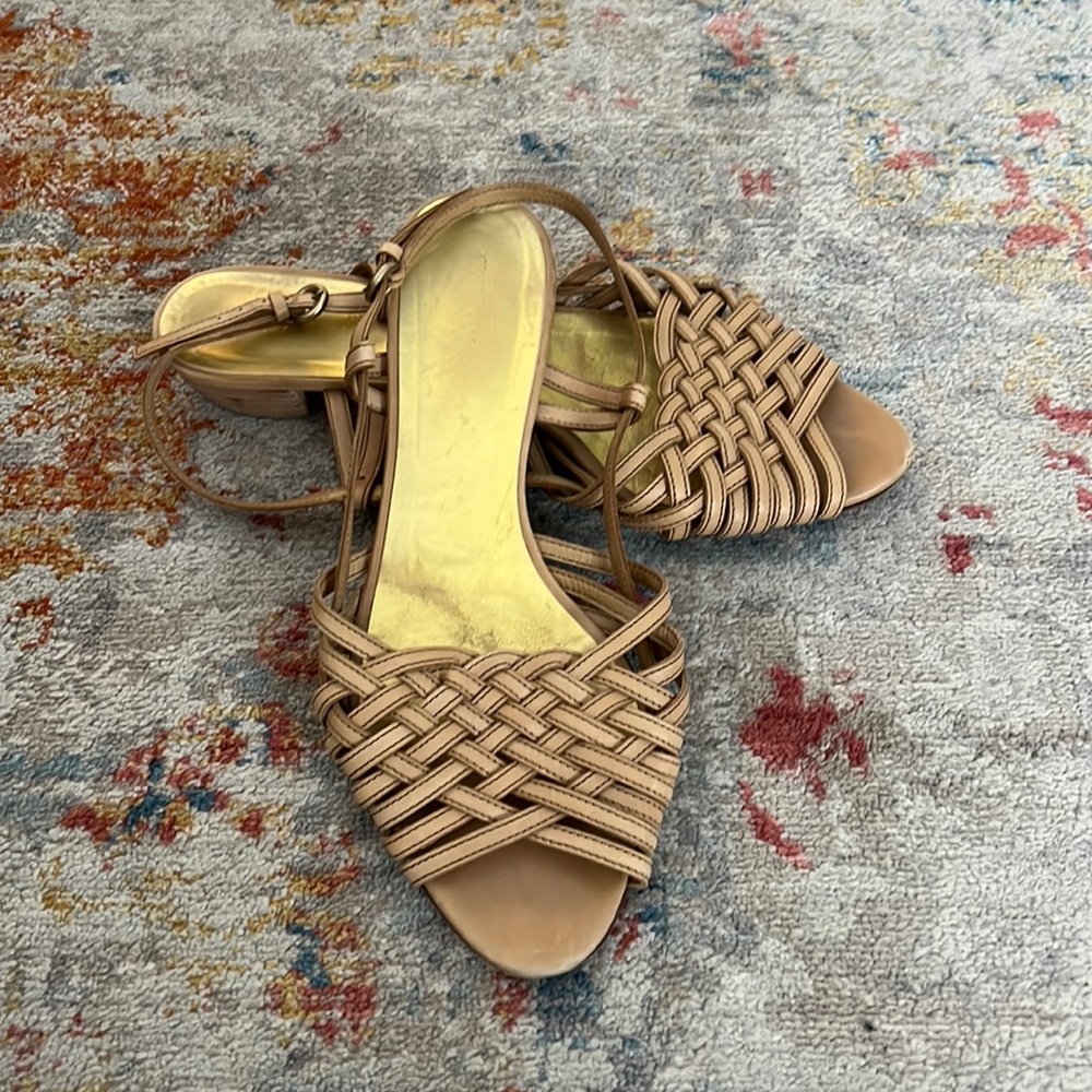 Miu miu braided leather flat sandal